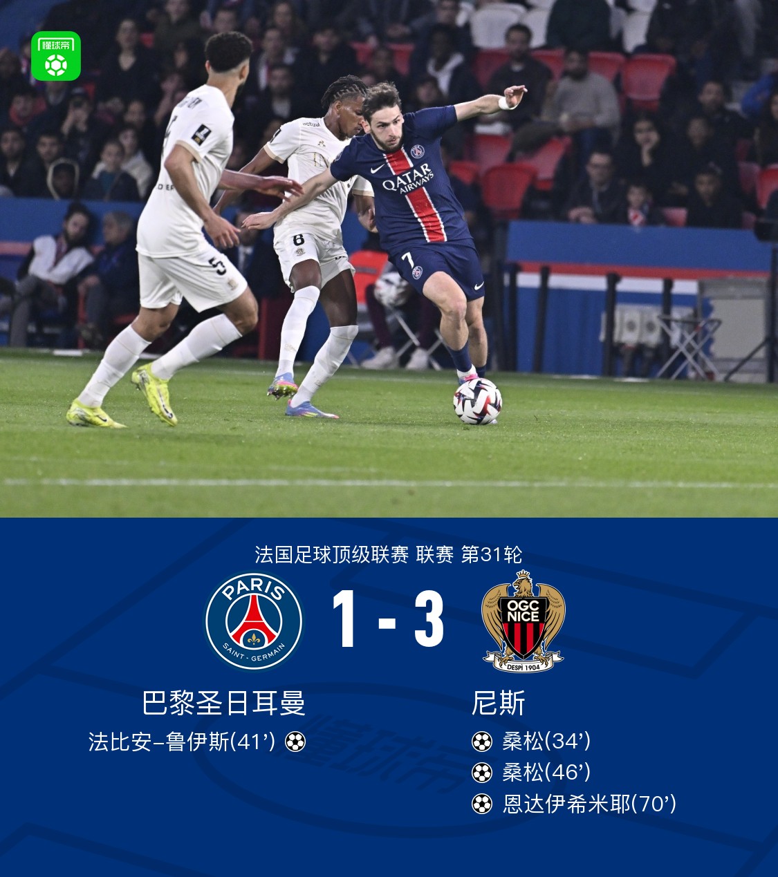 巴黎圣日耳曼客场大胜，射手梅开二度锁胜的简单介绍